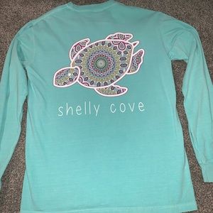 Teal Blue Shelly Cove long sleeve shirt